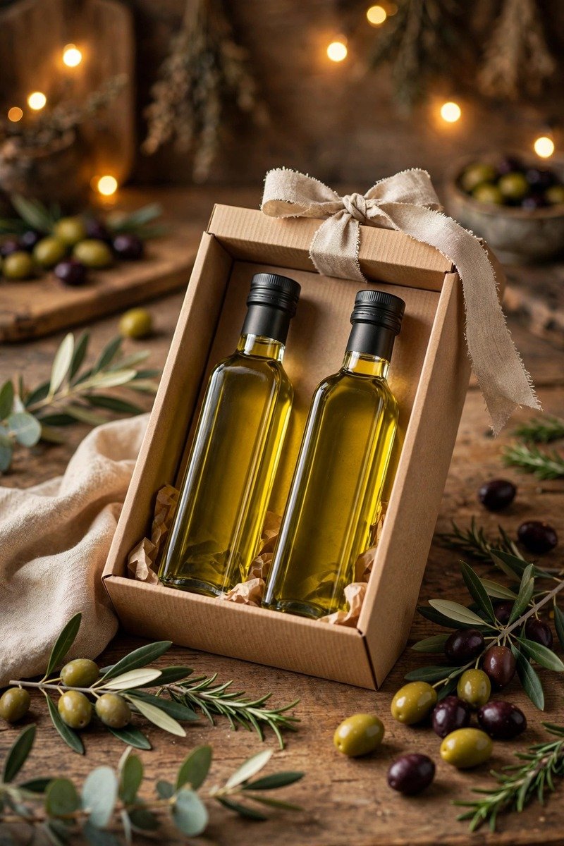 Gourmet olive oil gift set, two bottles