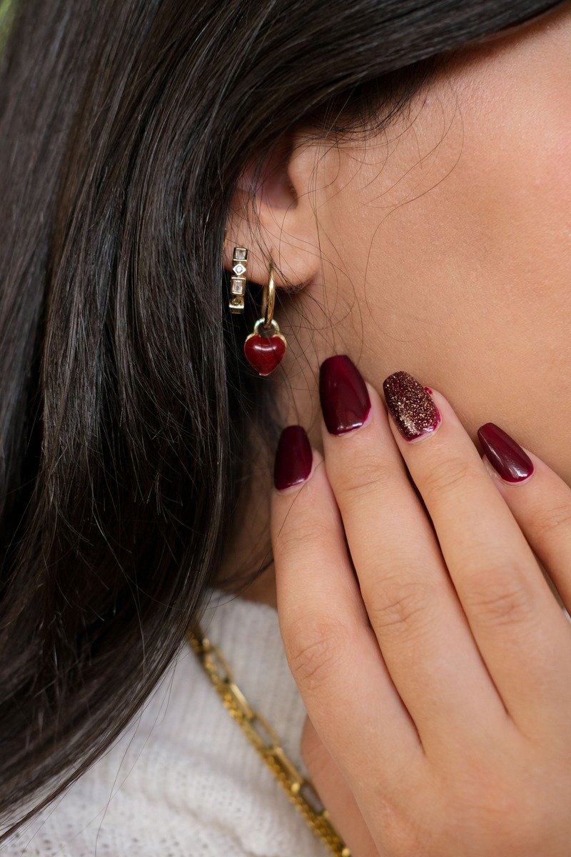 Deep burgundy wine colored manicure