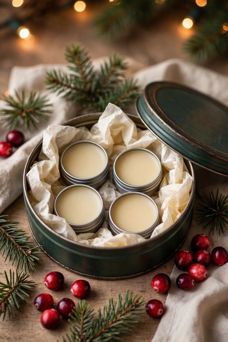 Lip balm gift set in holiday tin