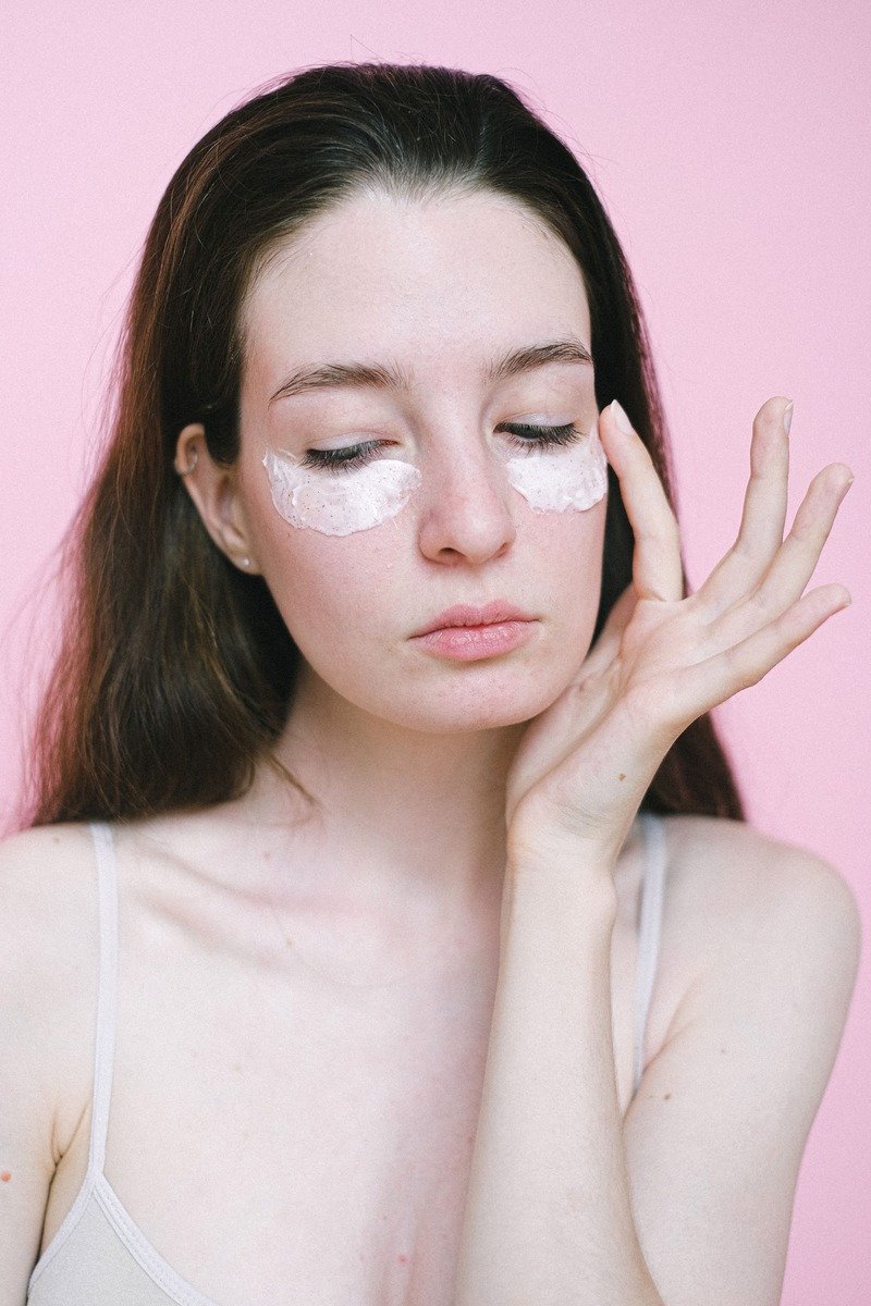 Eye cream applied under the eyes