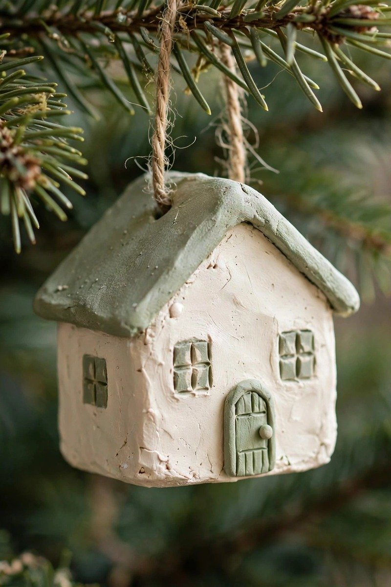 DIY Christmas ornaments idea clay house