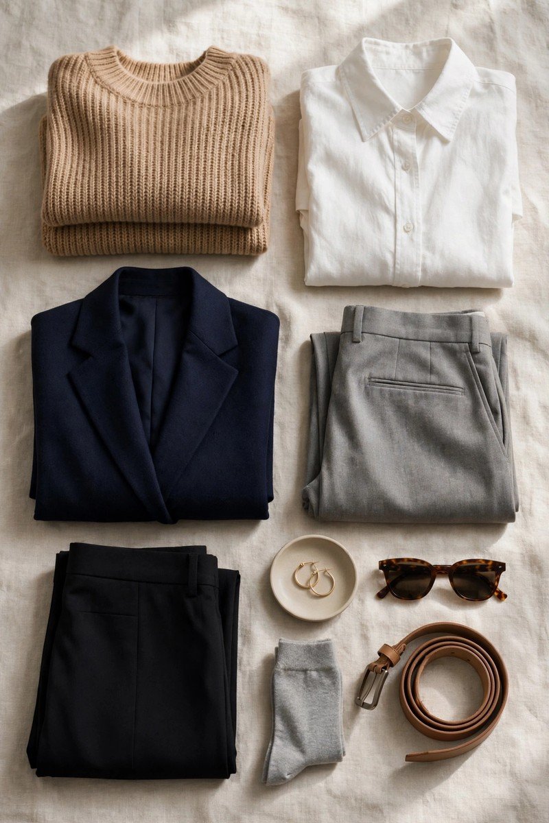 Minimalist wardrobe idea neutral color palette