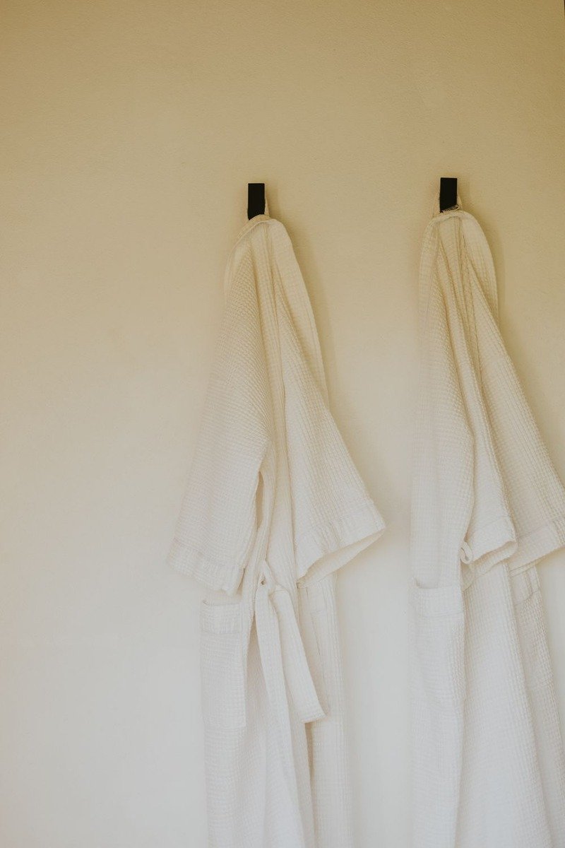 Soft cozy robe hanging up