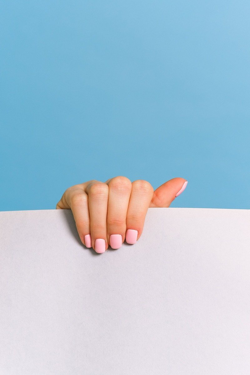 Sheer blush pink manicure