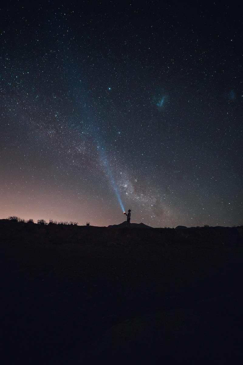 Stargazing on a clear winter night