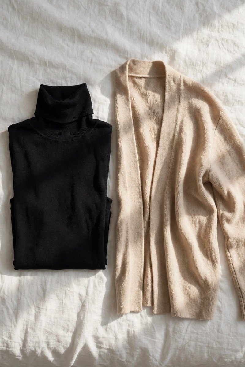 Winter capsule wardrobe idea turtleneck