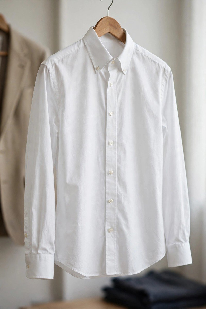 Minimalist wardrobe idea white button-down