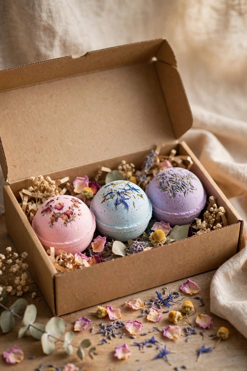 Bath bomb gift set, pastel