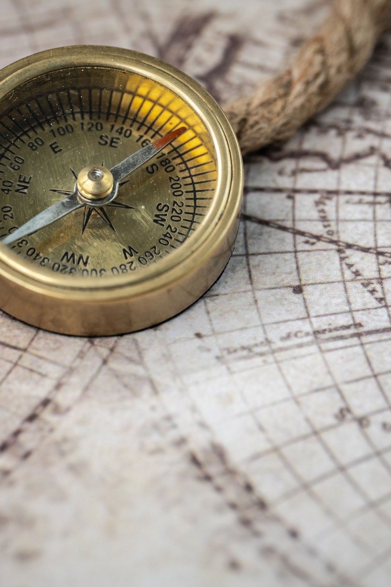Brass compass graduation keepsake