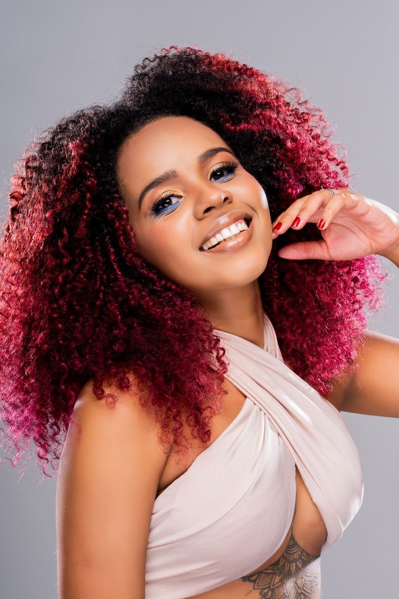 Vibrant cherry cola red hair color