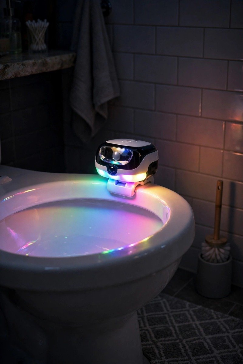 Motion-sensor toilet night light gadget