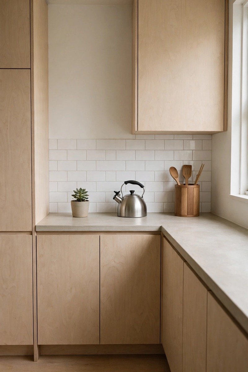 Clear kitchen counter with only daily items