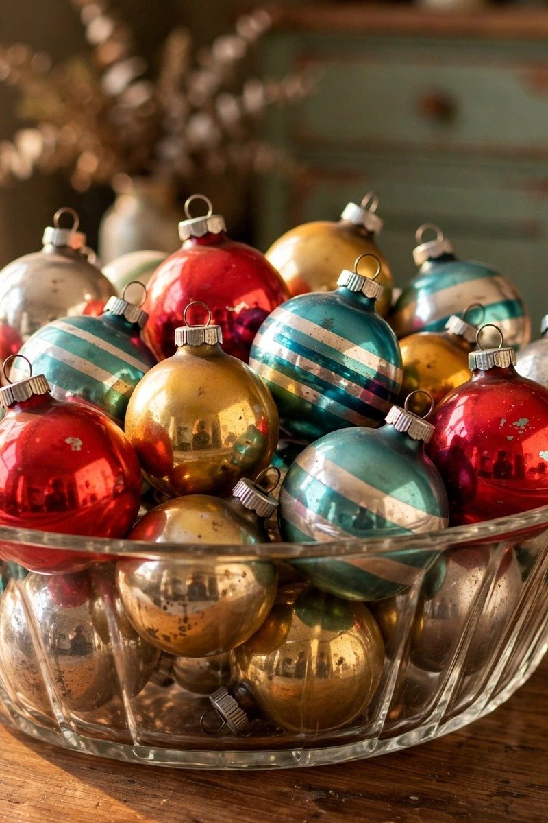 Vintage Christmas decorations Shiny Brite ornaments