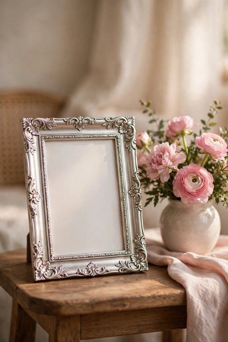 Elegant silver photo frame