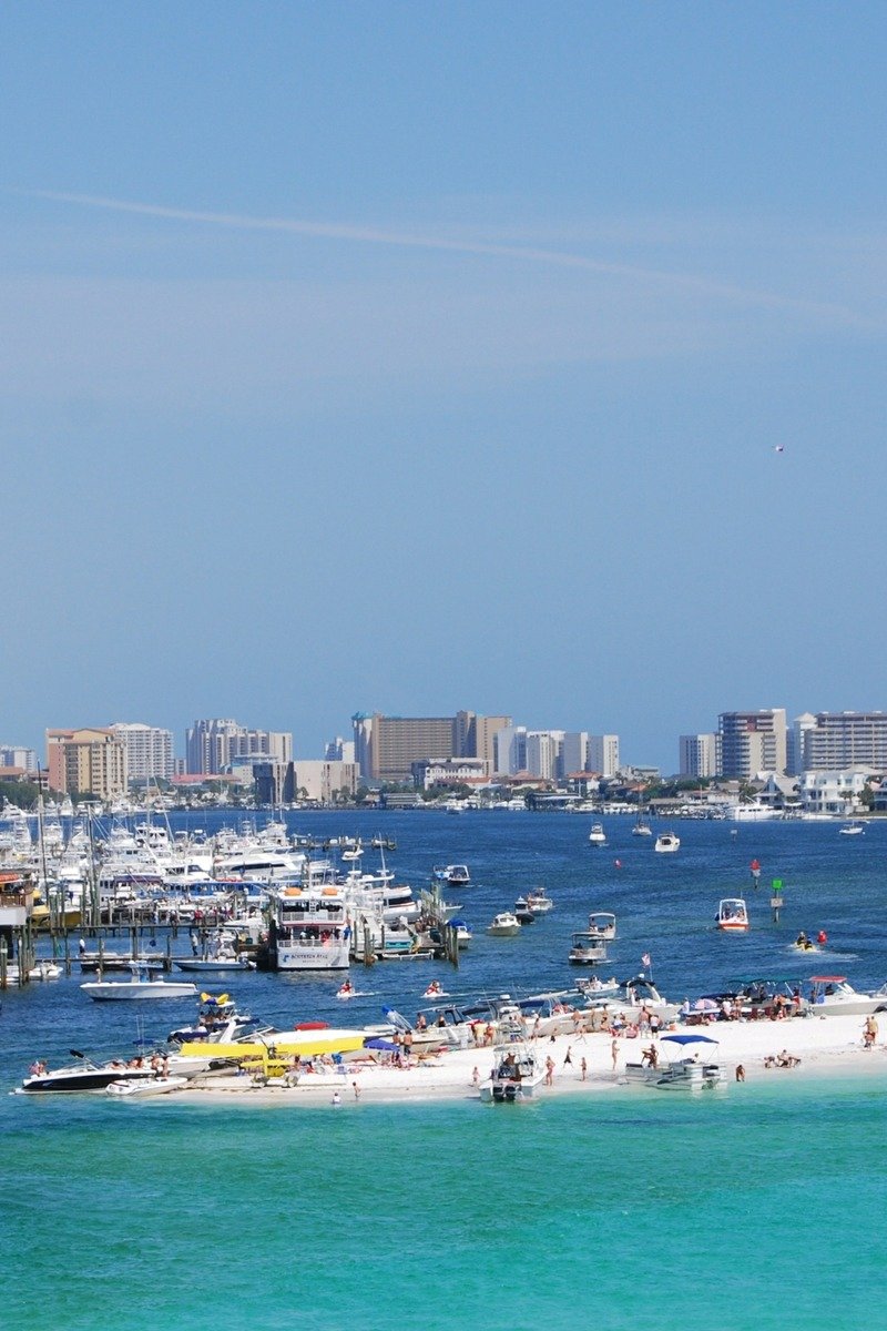 Destin Florida harbor emerald water and boats