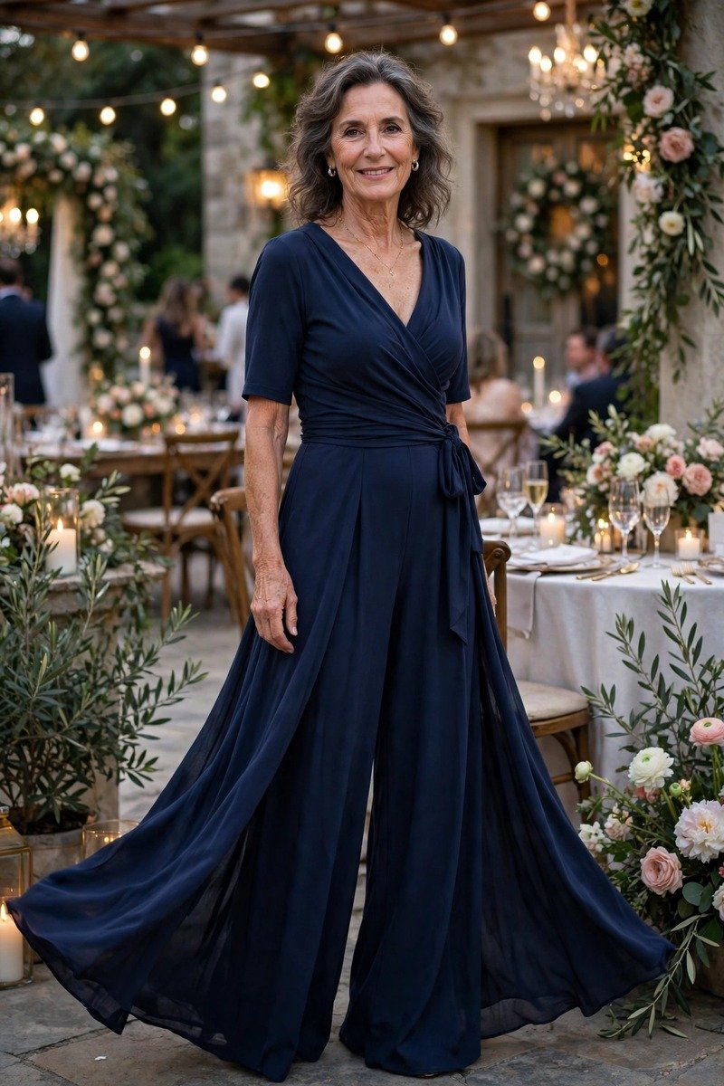 Wide leg jumpsuit wedding guest outfit