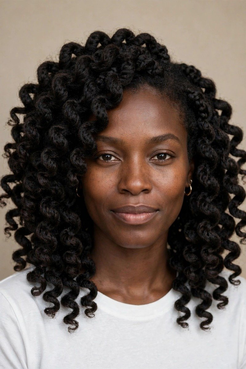 Crochet braids curly hair