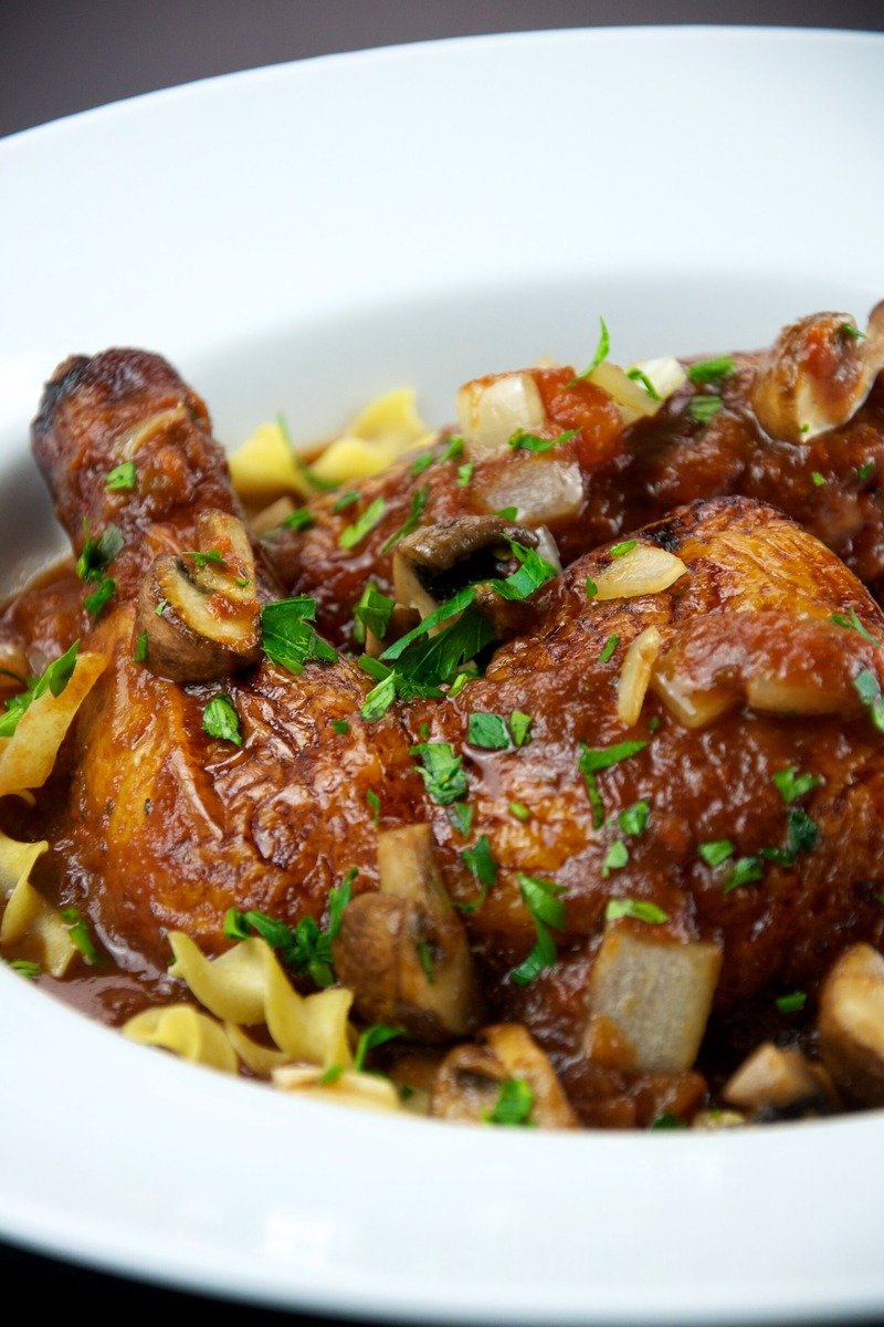 Chicken cacciatore in a tomato sauce