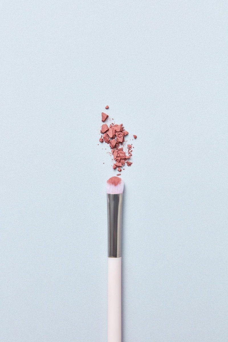 Velvet matte dusty rose blush with soft-focus finish