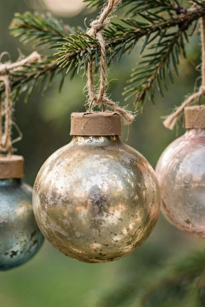 Vintage Christmas decorations wartime cardboard cap ornaments