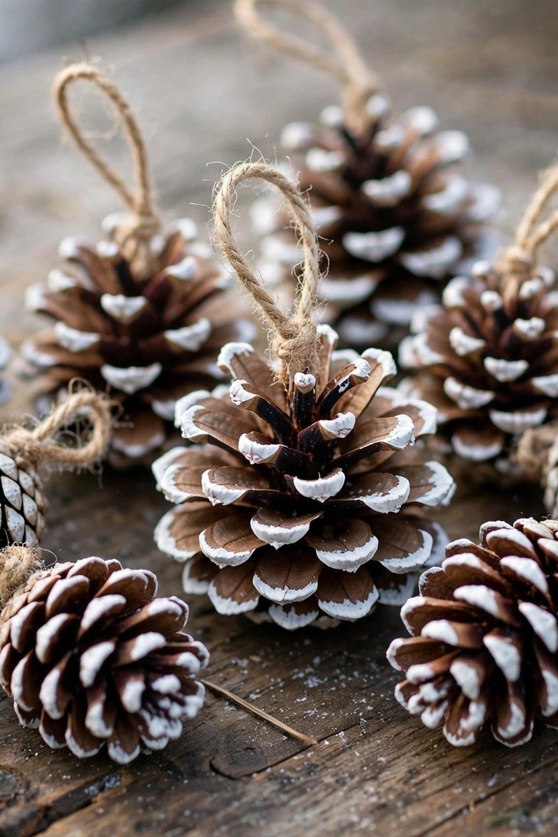 DIY Christmas ornaments idea pinecones