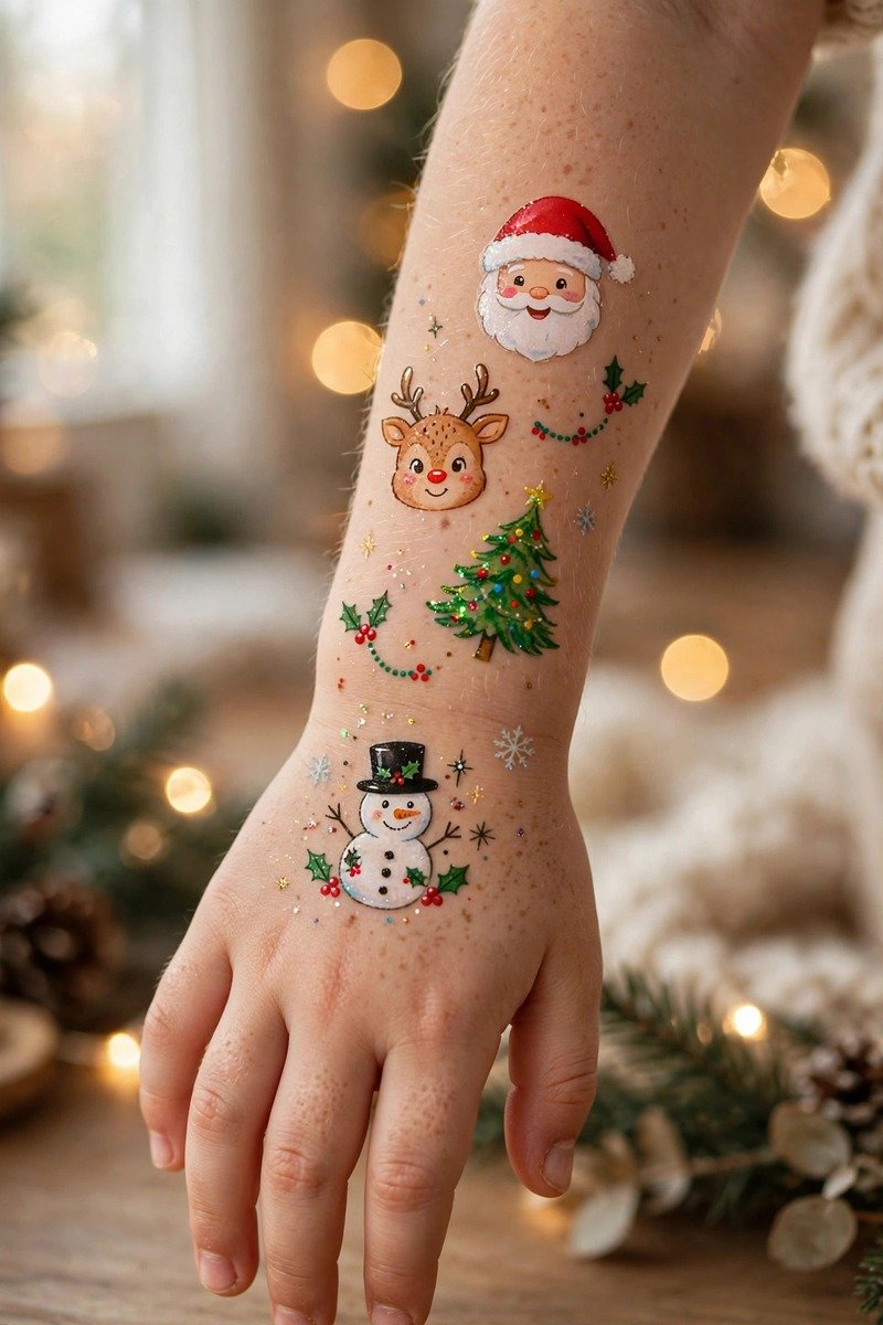 Temporary Christmas tattoos for kids
