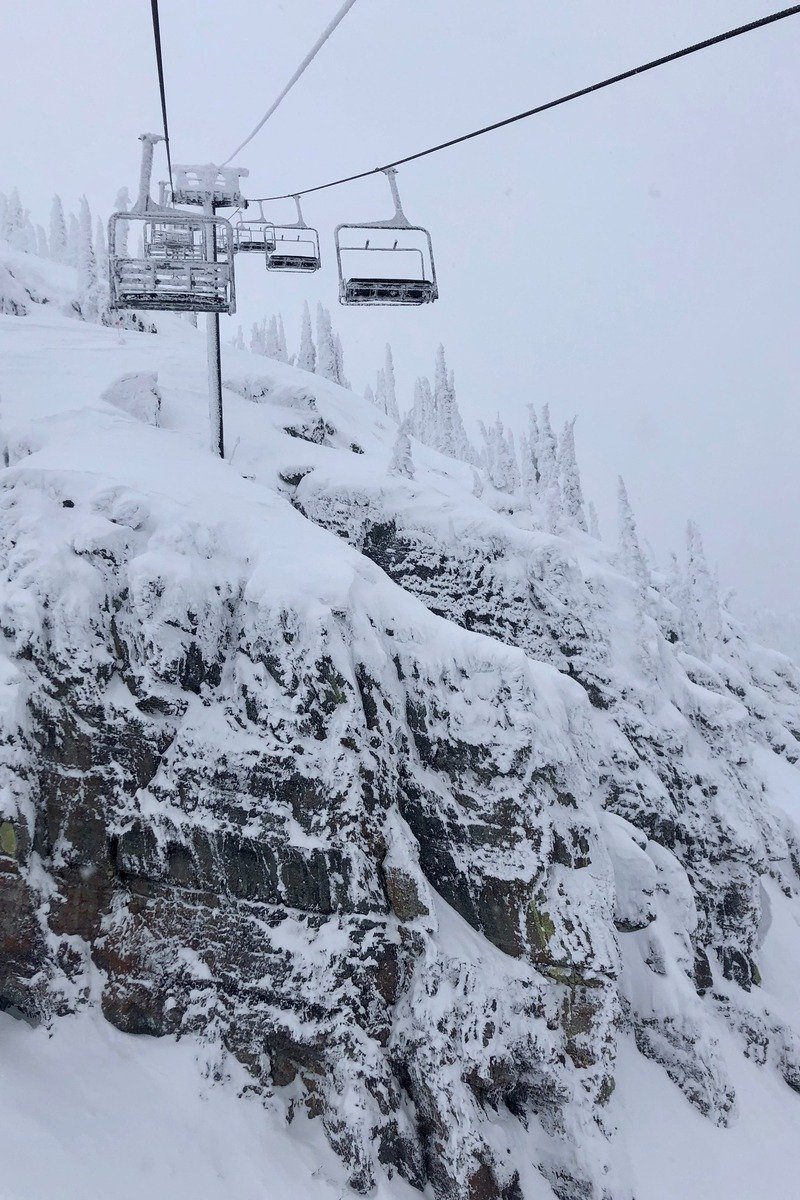 Whitefish Montana ski resort in winter