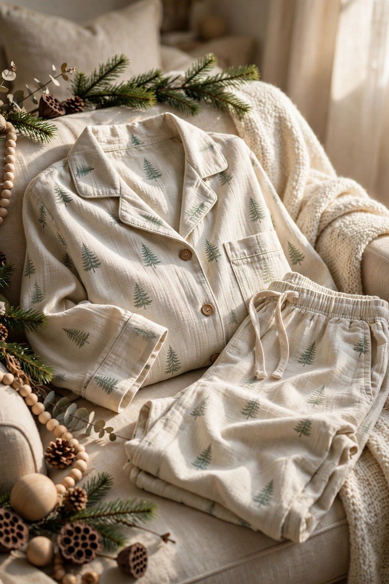 Christmas pajamas idea natural fibers