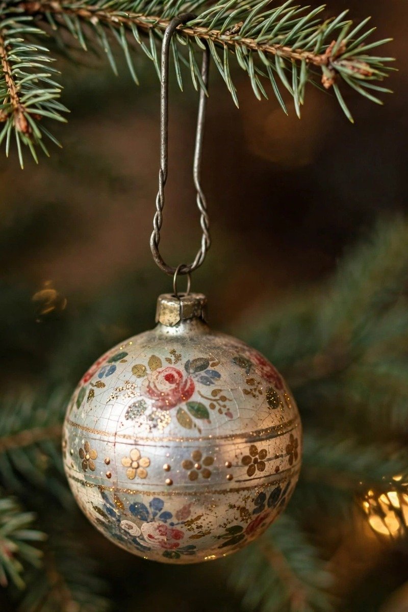 Vintage Christmas decorations dual hook ornaments