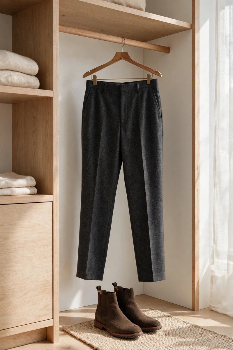 Winter capsule wardrobe idea tailored trousers