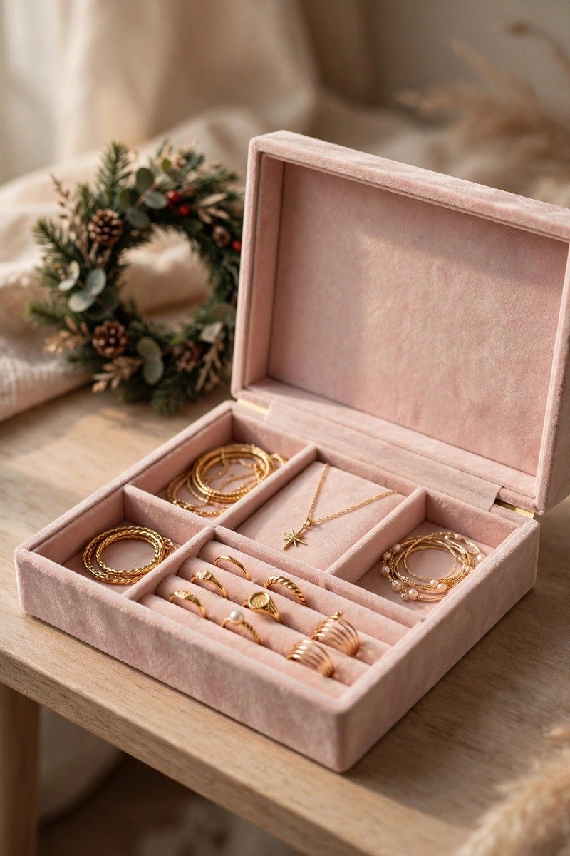 Jewelry organizer box, velvet