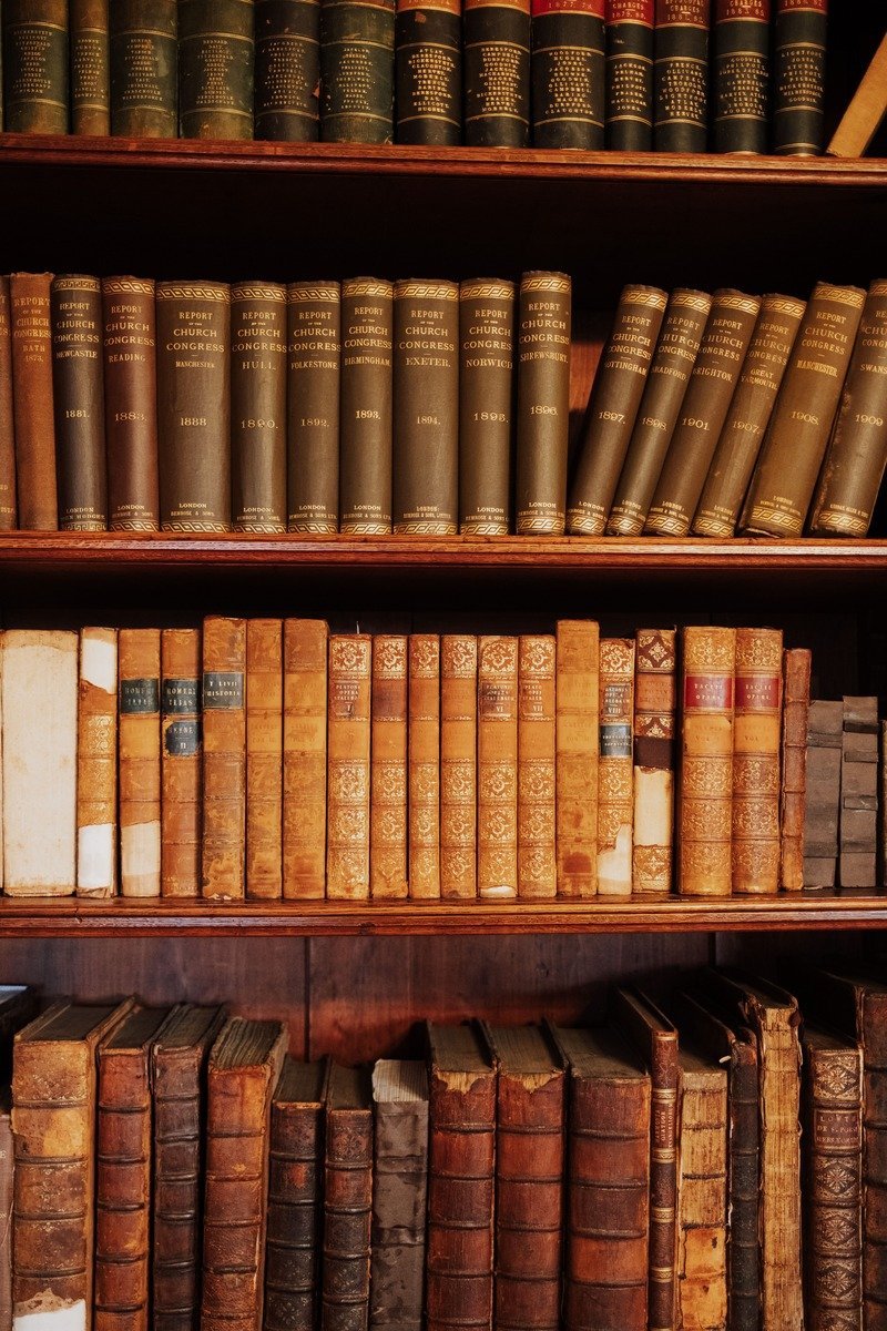 Bookish scavenger hunt with clue cards hidden among bookshelves