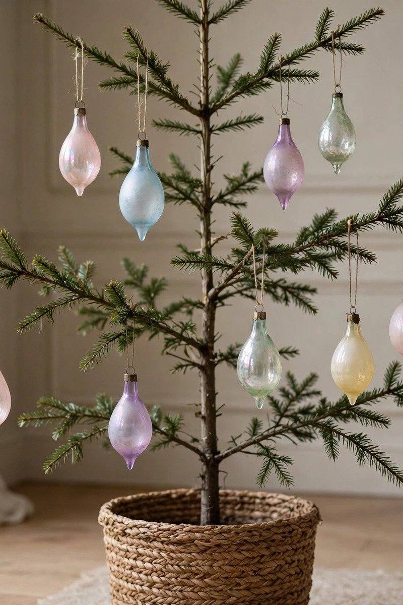 Vintage Christmas decorations Polish teardrop ornaments