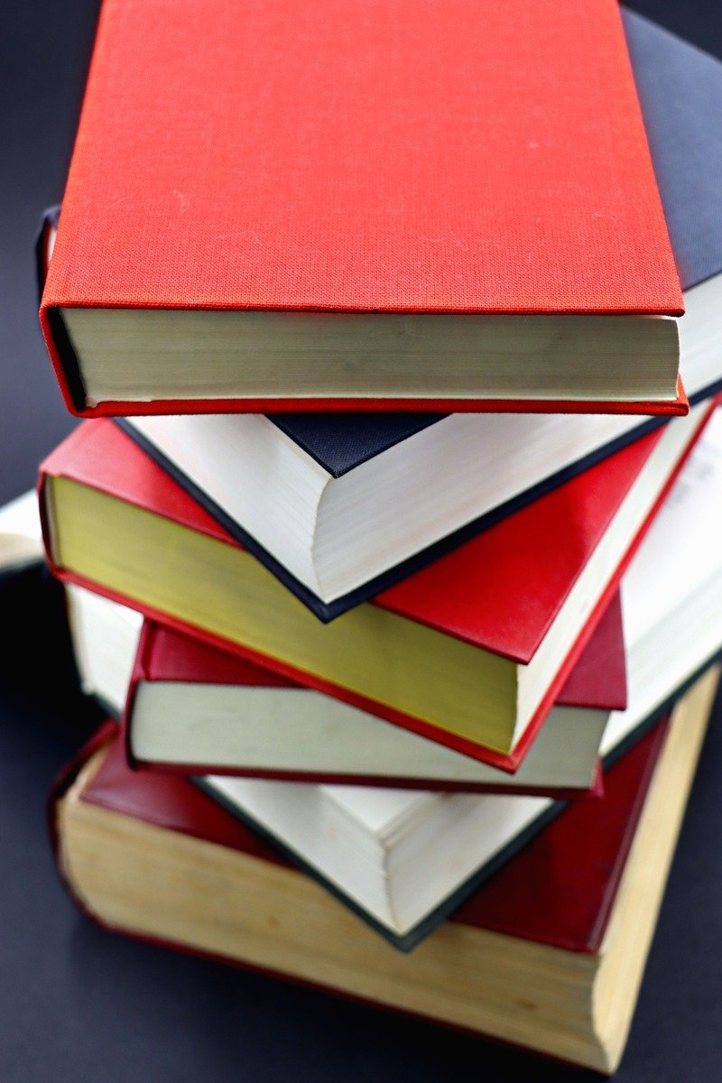 Stack of hardback books as a gift
