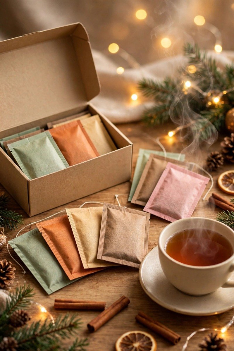 Gourmet tea sachet box, assorted flavors