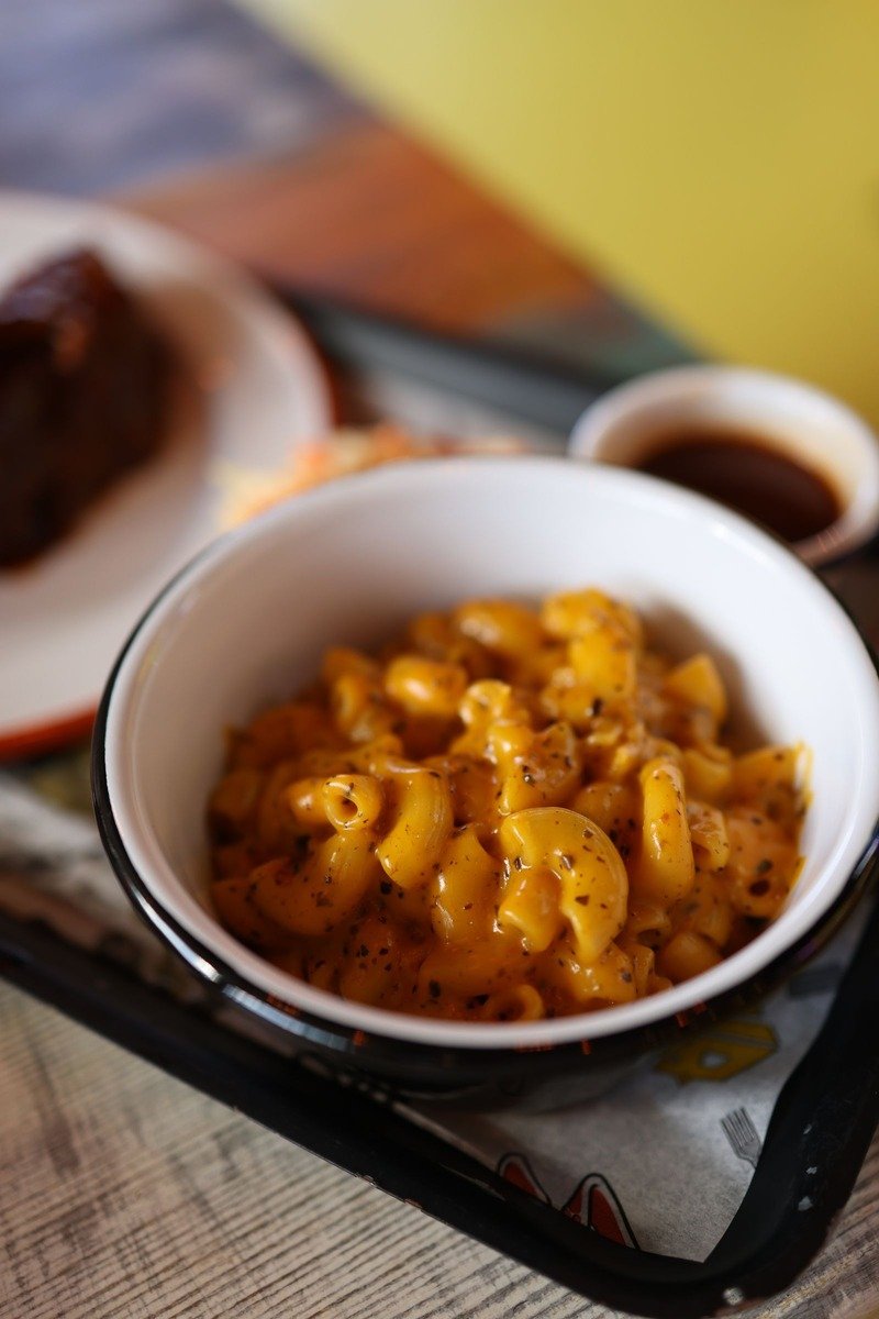 Stovetop mac and cheese in a bowl