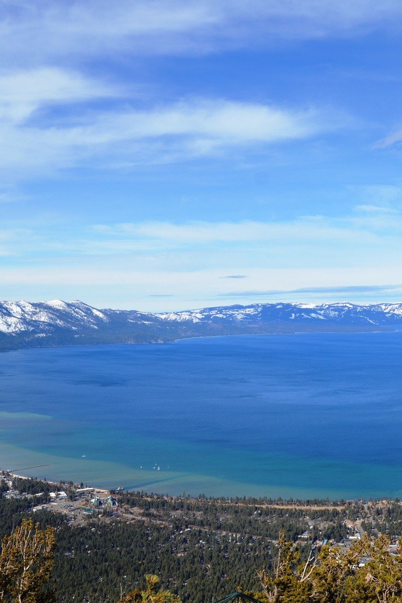 Lake Tahoe in winter seen from Heavenly Mountain