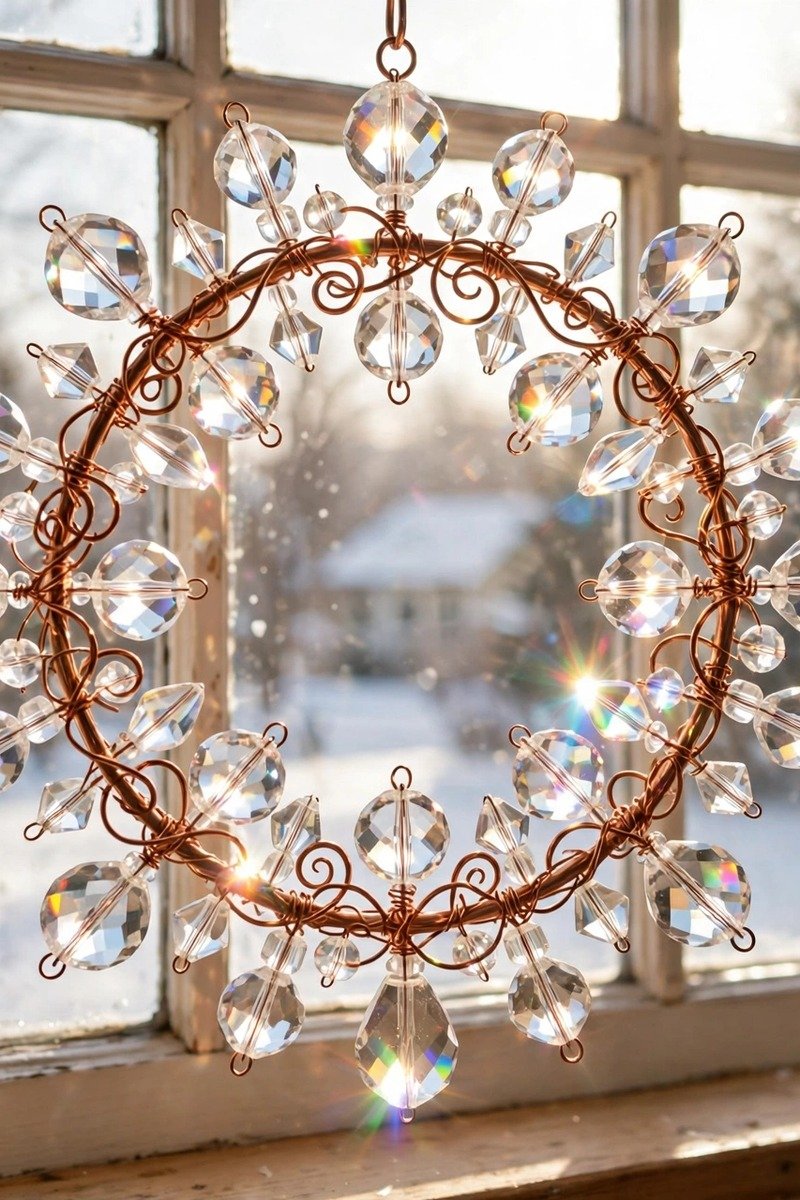 Yule crafts beaded sun catcher
