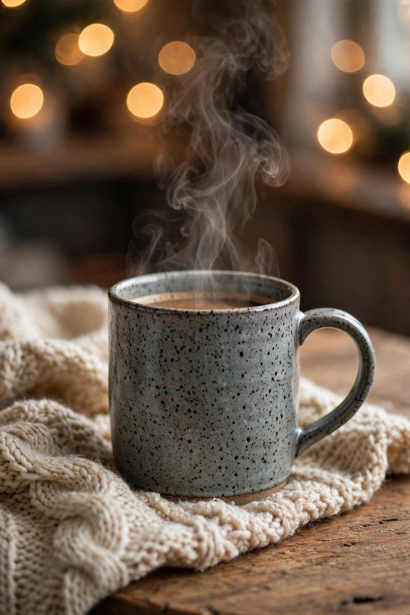 Ceramic coffee mug, speckled glaze