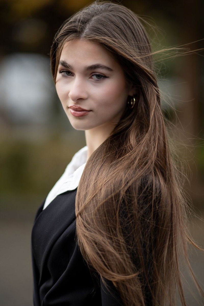 Softly blended mocha balayage with seamless color transition on medium hair