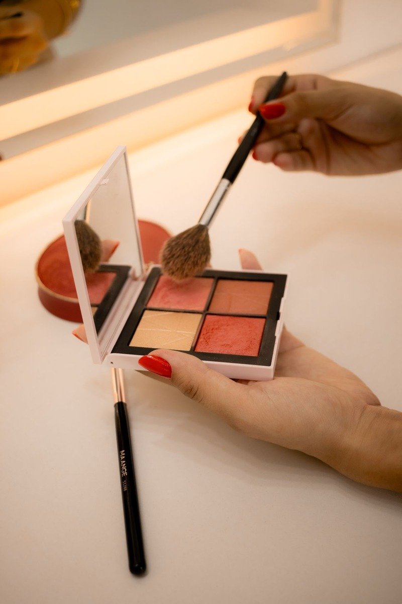 Blush palette with multiple dusty rose shades