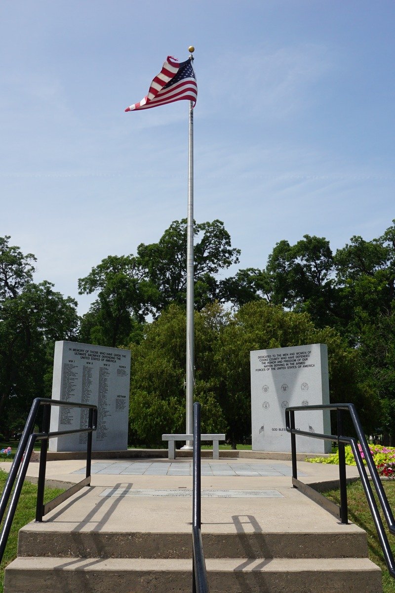 War memorial plaques in Leonard Park Gainesville Texas