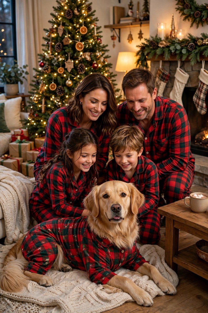  Christmas pajamas idea matching pet outfit