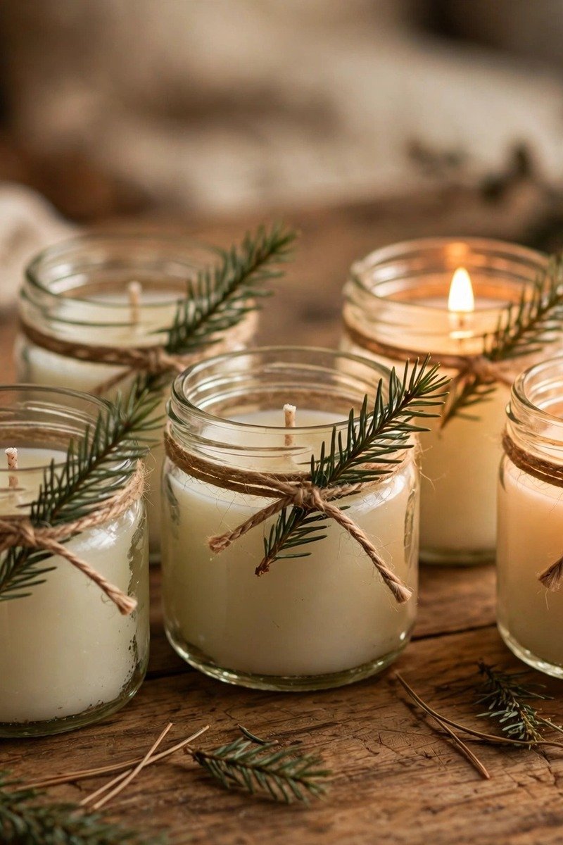 Yule crafts homemade soy candle