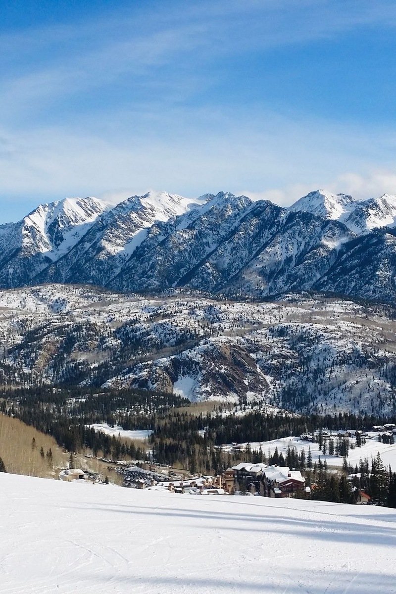 Snowy Sangre de Cristo peaks above Taos Ski Valley