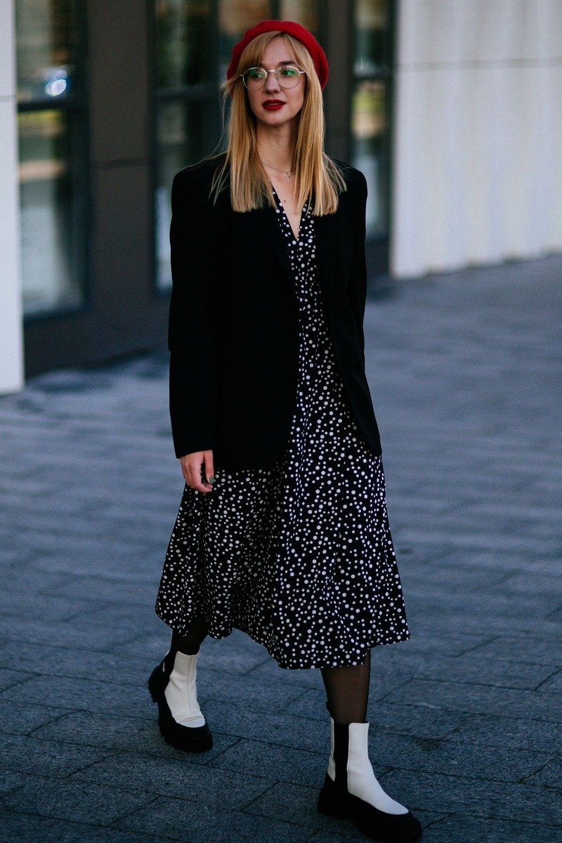 Midi dress with a blazer