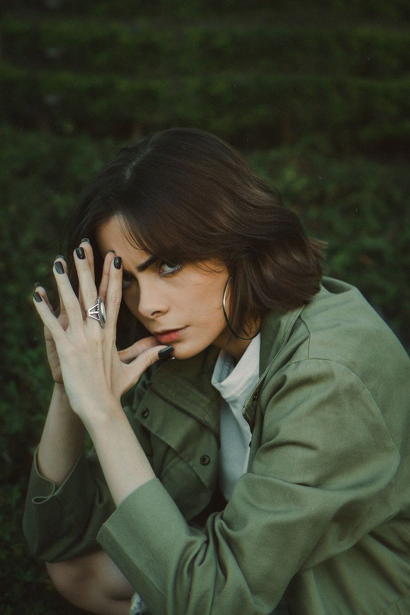 Chin length bob with mocha balayage adding warmth and dimension