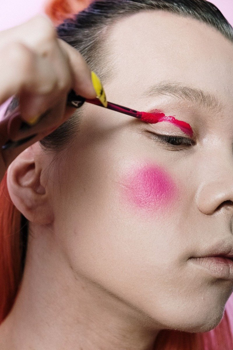 Natural dusty rose cheek stain with long-lasting color