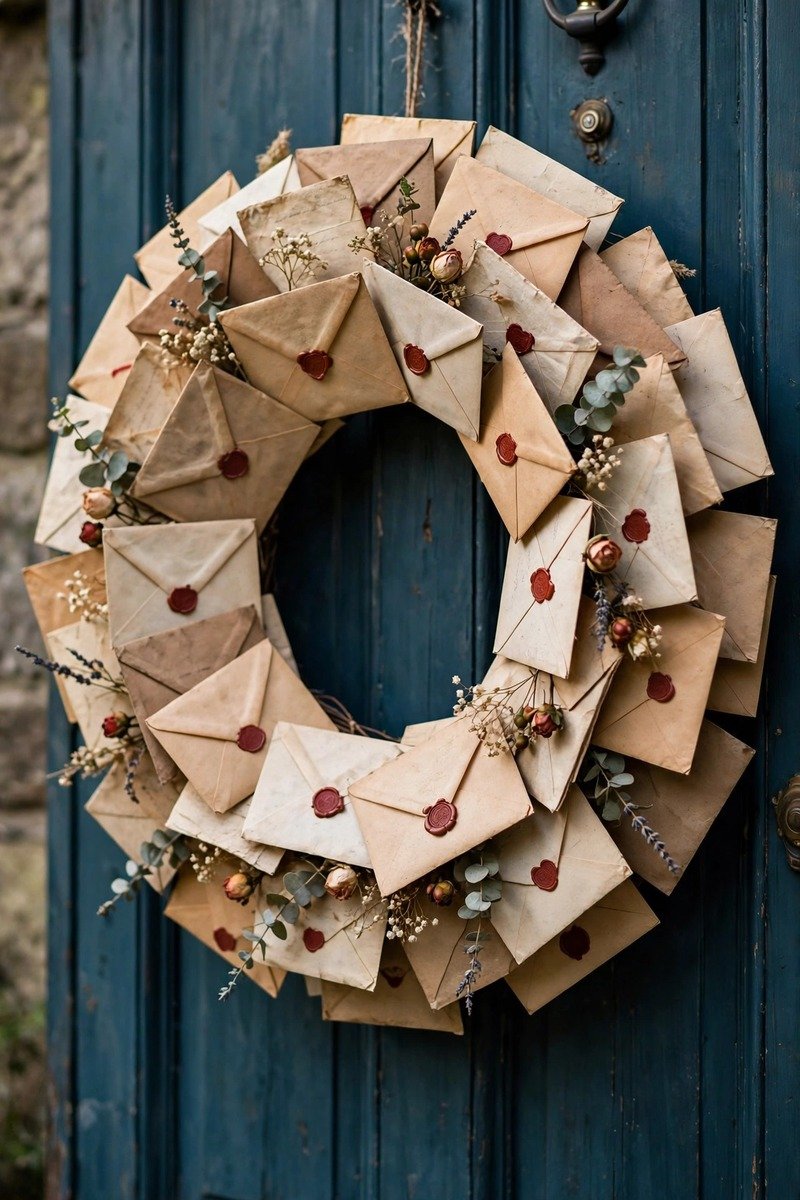 Love letter envelope Valentine's wreath