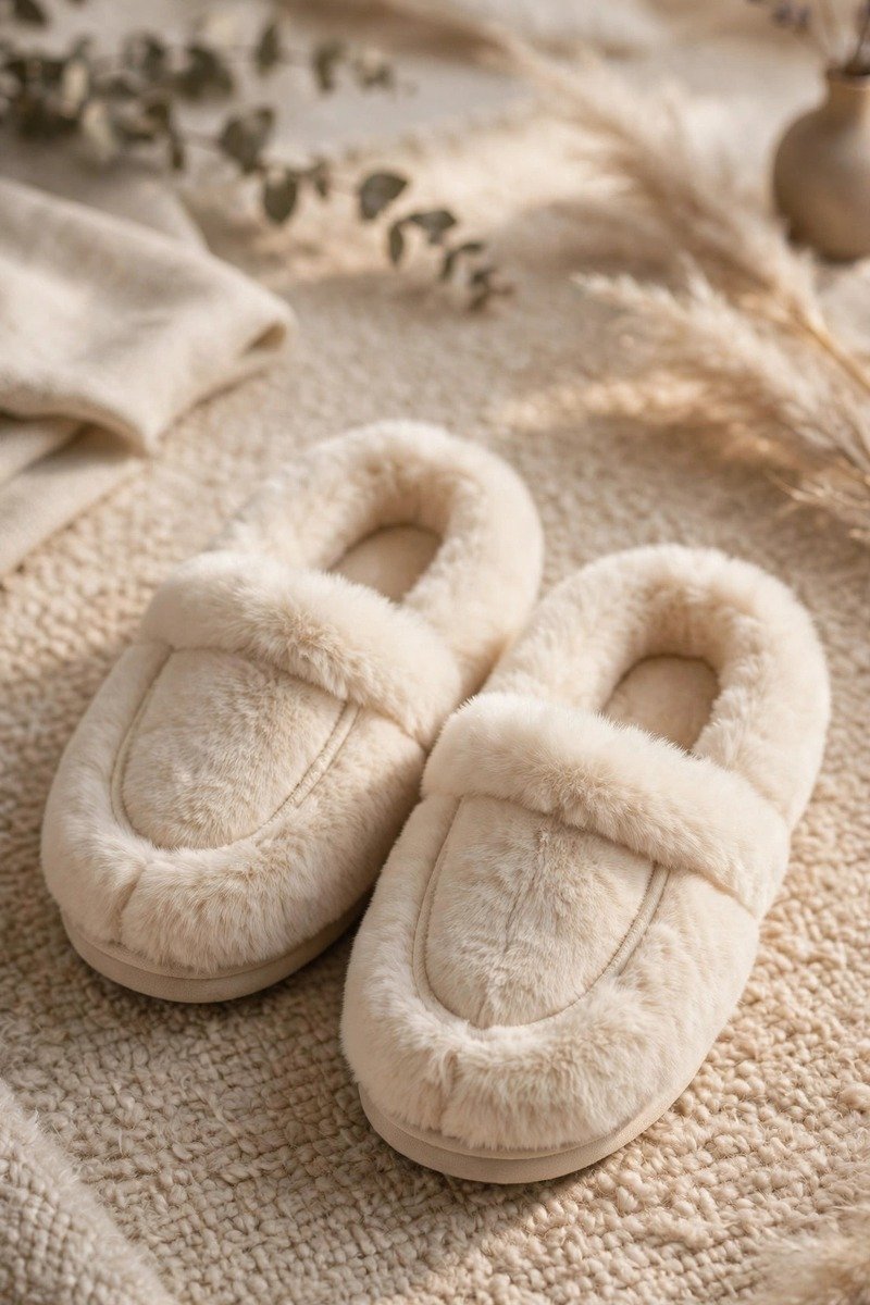 Cozy faux-fur slippers